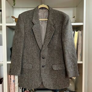 Vintage Harris Tweed Blazer Sport Coat Jacket Mens 42R Blue Gray